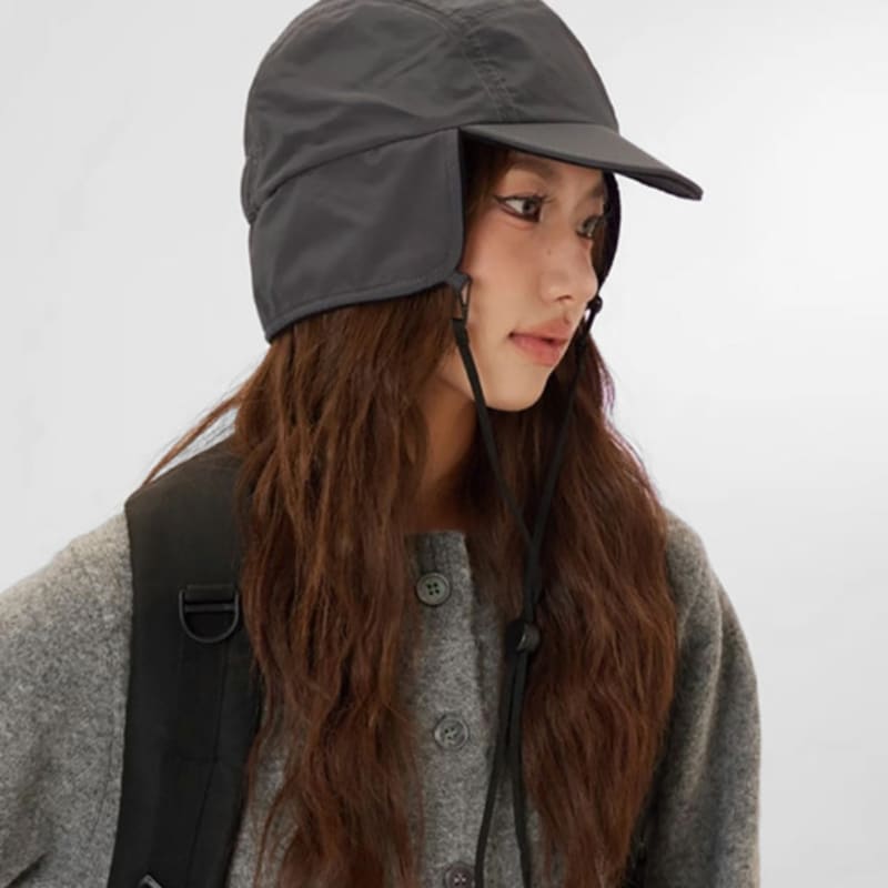 LOOKING4U The Cap Outdoor Waterproof Earmuff Short Cap Gray