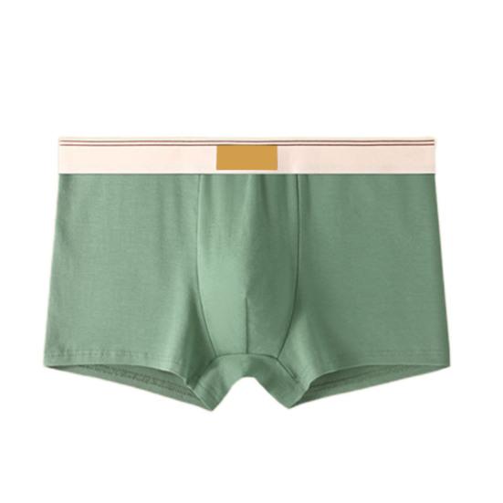 Men Boxer Underwear Mid-rise Wide Elastic Waistband Patchwork Color U-Convex Shorts Briefs Breathable Panties