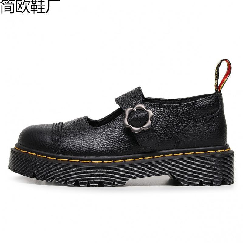 

thick-soled characters with Mary Jane women s shoes, first-layer leather small leather shoes, lychee pattern fashion student muffin order