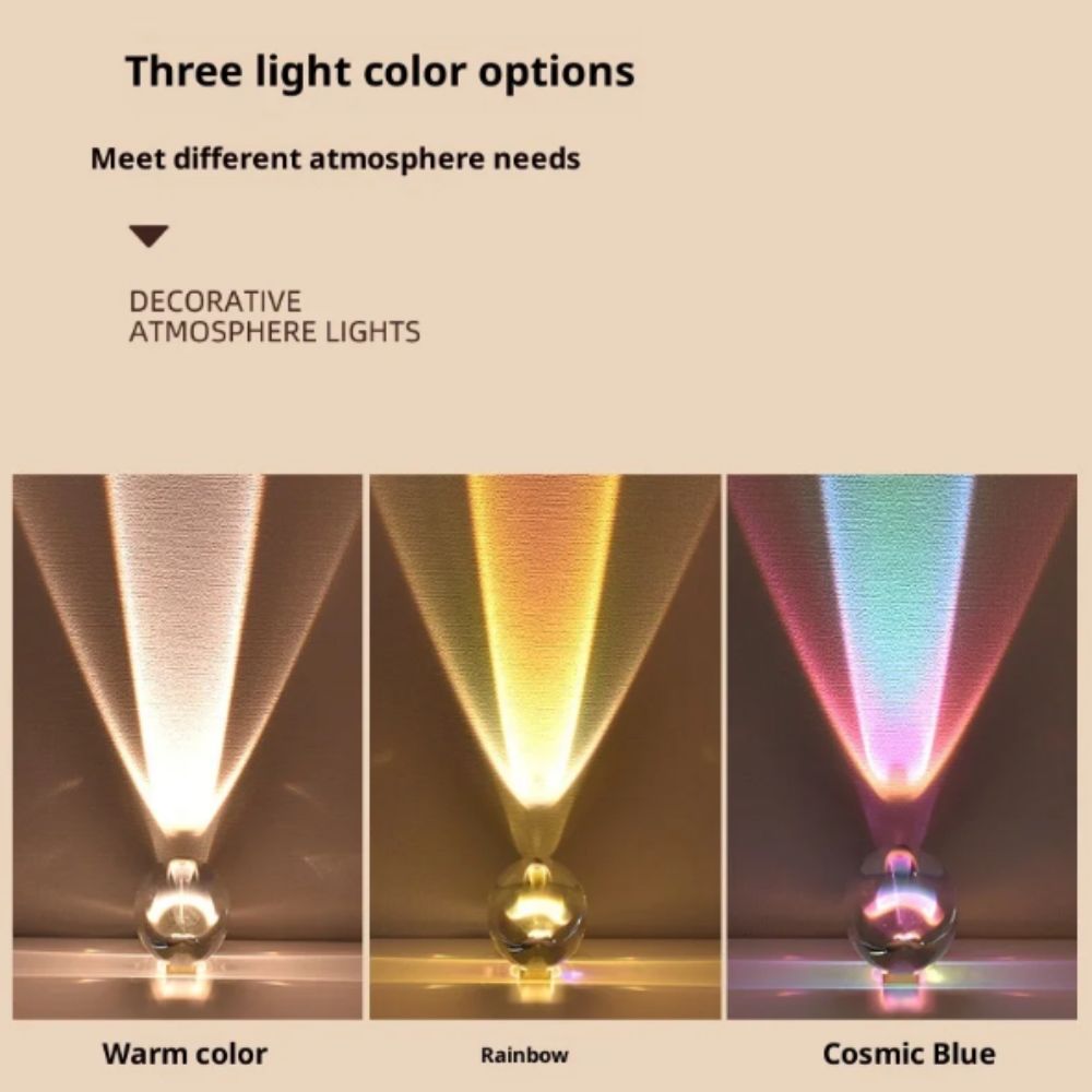 Creative Luminous Bedside Lamp Rainbow Atmosphere Table Lamp Led Crystal Lamp  Living Room Decor