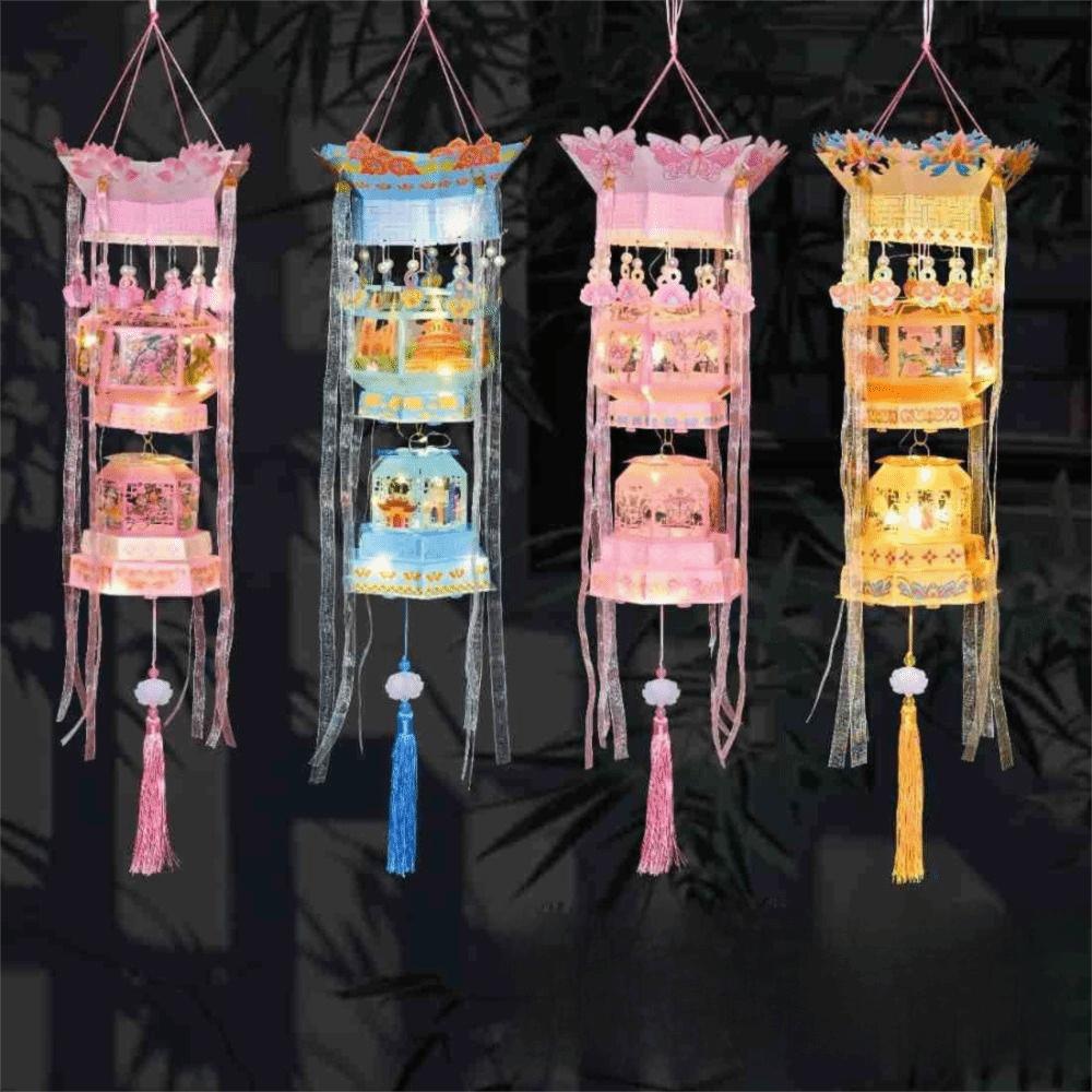DIY Material Package Handmade Lantern Double Layered Chinese Style Lantern  Festival Celebration