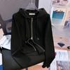Early Autumn New Loose Thin Hooded Zipper Sweater Jacket