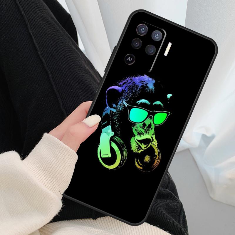Cartoon Monkey Case For Oppo A18 A38 A58 A78 A98 A80 A60 A40 A96 A76 A16 A94 A74 A54 A15 A17 A57 A77 A5 Pro