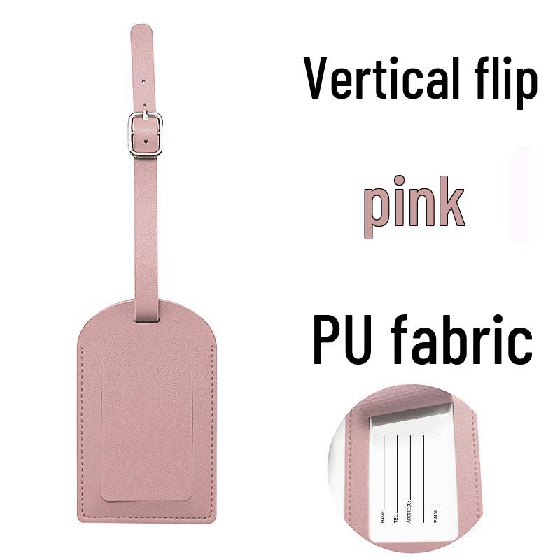 Available: Thickened PU Leather Luggage Tag - Horizontal/Vertical Flap with Pocket and Buckle, Includes Signature Paper.