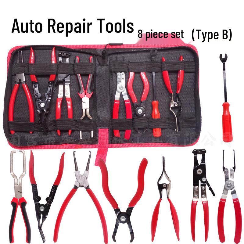 Caliper Straight Throat Hose Clamp & Snap Ring Pliers Set