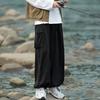 Men Cargo Pants Oversized Solid Color Vintage Style Corduroy High Street Style Straight Wide Leg Multi Pockets Streetwear Outdoor Travel Trousers