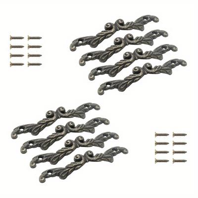 8 sztuk Brązowy Wianek Uchwyty Szuflady, Vintage Uchwyty Szafek, 3.35*0.63 Cali, Do Szafy, Szuflady, Szafki DIY Projekty Domowe, Ze Śrubami