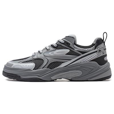 Li Ning Cushioning, Wear Resistant Low Top Casual Shoes Men's Black Gray AGLT171-4