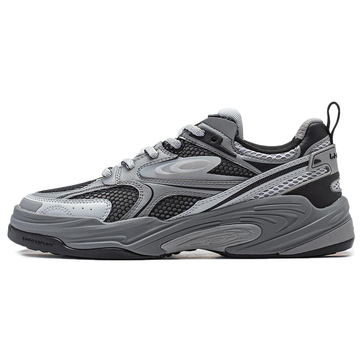 

Li Ning Cushioning, Wear Resistant Low top Casual Shoes Men s Black Gray AGLT171-4 39.5