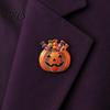 Halloween Clothing Accessory Pumpkin Candy Bowl Brooch, Rhinestone Women Accessories Holder Lapel Pin, Costume Jewelry Sparkling Pin