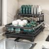 Spacious Double Deck Dish Drainer With Rustproof Finish And Firm Basel Dish Drying Rack For Safe Drying Of Tableware
