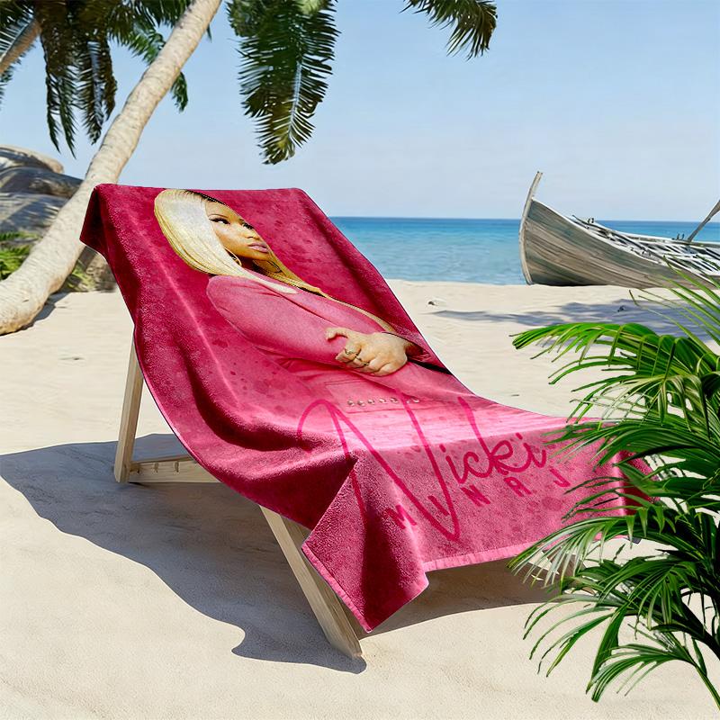 Nicki Minaj Print Beach Towel, Large Soft Quick Dry Towel for Beach Camping Swimming