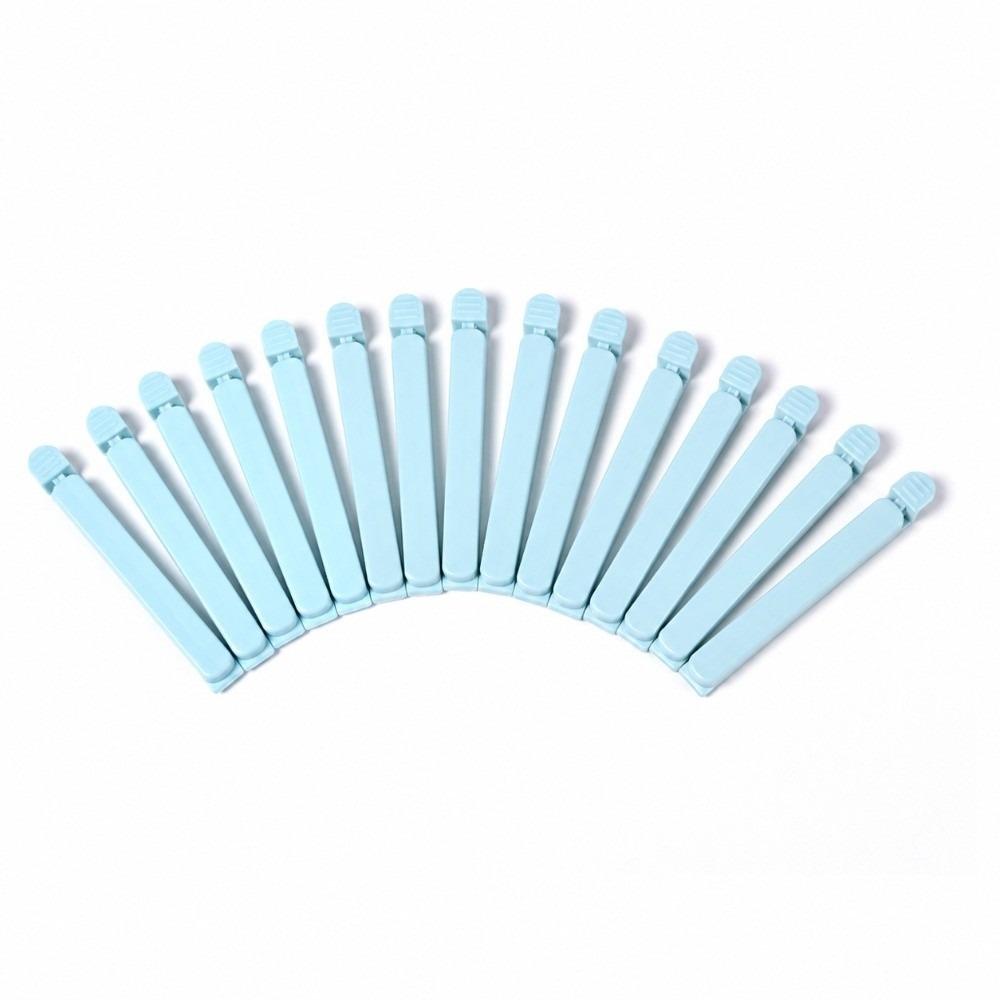 15 PCS Reusable Food Bag Sealing Clip Blue Snack Package Clip  Snack Preservation