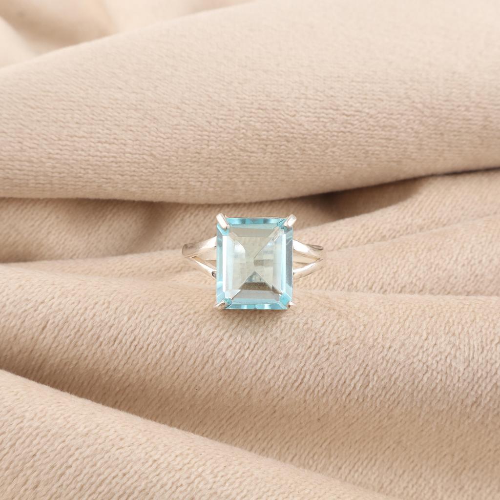 Sky Blue Topaz Gemstone Silver Pretty Ring, 925 Sterling Silver Handmade Ring For Anniversary Gift RR-86-9