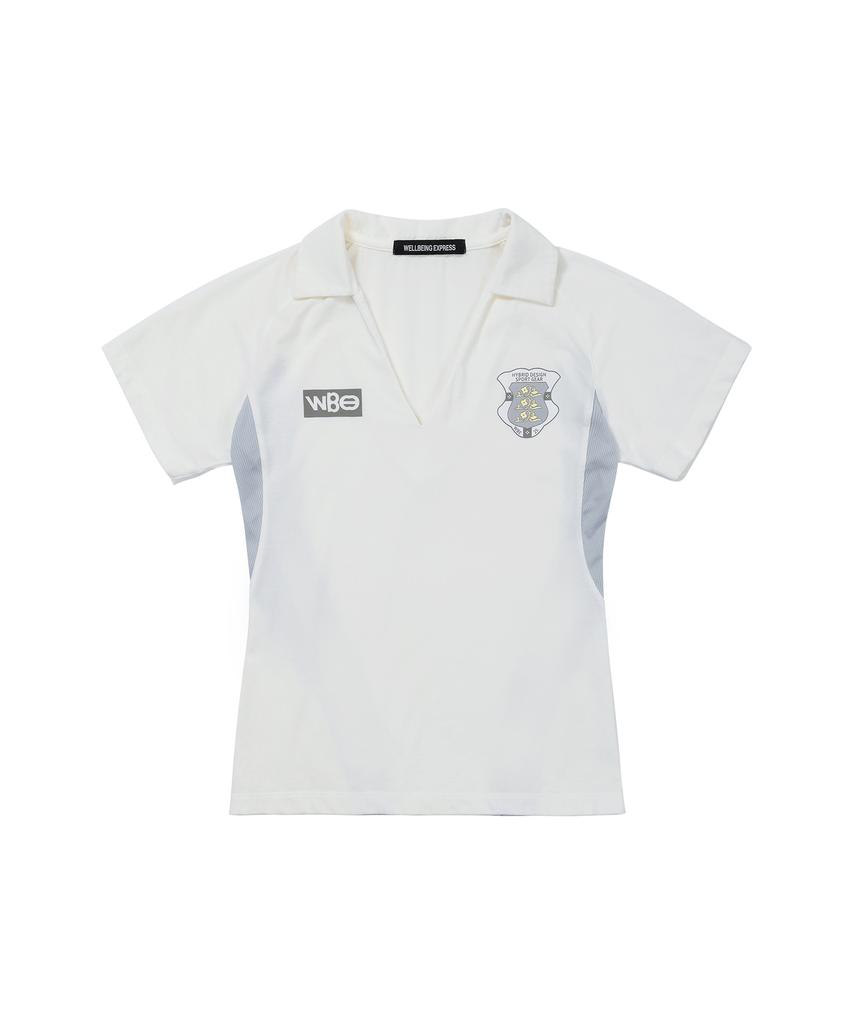 WELLBEING EXPRESS Cotton Football Half Sleeve White