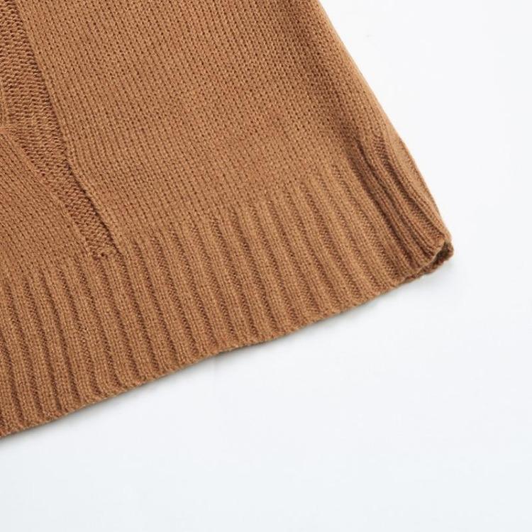 Robe pull tricotée d'hiver chic pour femmes Épaisse A-line Long pull Col haut Manches longues Automne Chaud