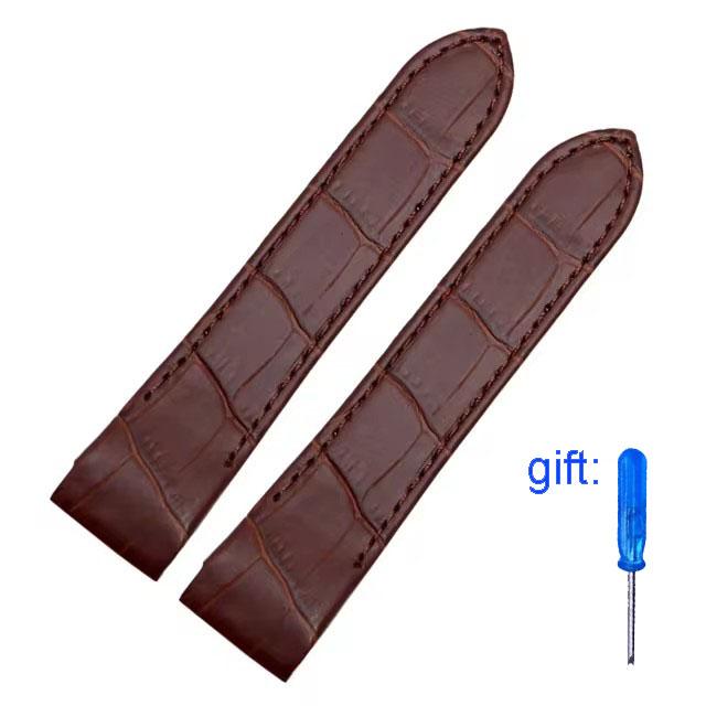 

High-end Genuine leather watch strap suitable for cartier Santos strap Santos 100 men and women folding buckle strap 20mm 23mm 23mm