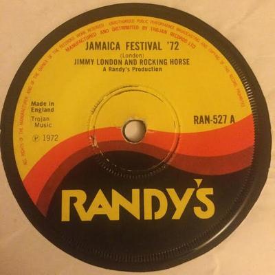 7inch Record JIMMY LONDON  THE ROCKING HORSE  Jamaica Festival 72 RAN527 Randys 1972 UK Reggae Ska  Dub Used
