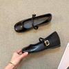 Korean version of versatile one-word belt single shoes casual women's shoes summer French retro Mary Jane shoes flat shoes small leather shoes