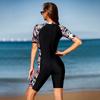 Women's Conservative Belly Covering Swimsuit, Minimalist Belly Covering Surfing Suit, Snorkeling One Piece Swimsuit Color: 1