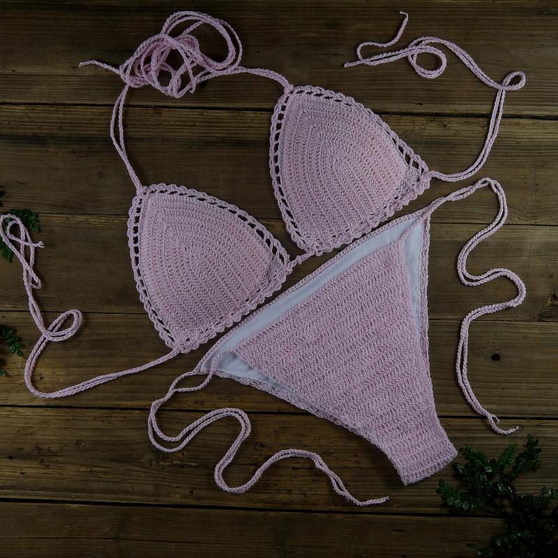 Handmade Crochet Cotton Push-up Bikini Set