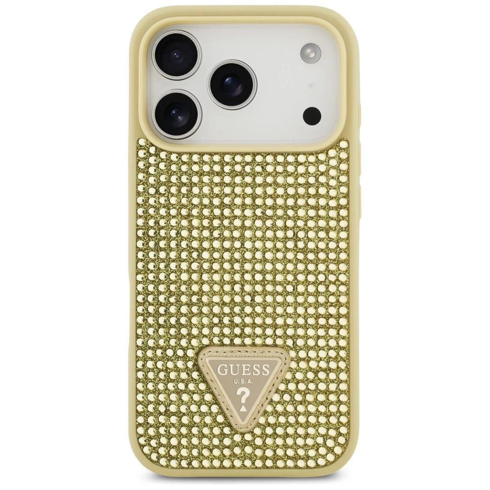 Etui Guess Rhinestone Triangle Logo na iPhone 17 Pro - złote