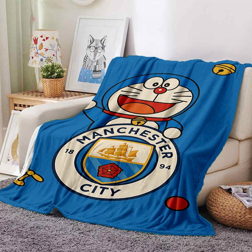 Manchester City Wappen Decken Flanell Bedruckt Atmungsaktiv Warm Überwurf für Zuhause Büro Bettwäsche 0708a21