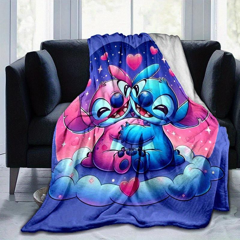 1pc Cute Stitch Printing Blanket - Soft, All-Season Throw for Living Room, Bedroom,Personalized Gift with Adorable Cartoon Design