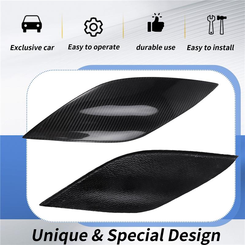 Car Headlight Eyebrows Eyelids Carbon Fiber Stickers Trim Cover Headlight Lid For FIAT BRAVO 2007+-M53K
