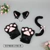 Handmade Cat Ear Headband Set With Paw Gloves Tail Kids Costume Party Animal Role Play