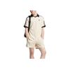 Adidas Originals American Retro Series Contrast Logo Print Sports Short Sleeve Polo Men Tops Off-White HA9311