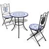 VidaXL Mosaic Bistro Set Table 60 Cm and 2 Chairs Blue/white Garden 271771