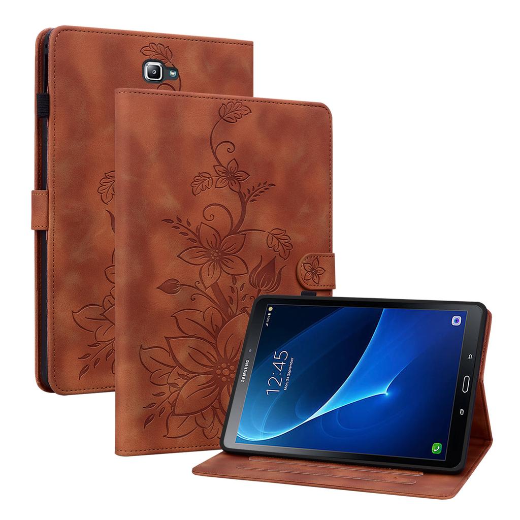 Für Samsung Galaxy Tab A 10.1 (2016) (T580,T585,P580,P585).Tablet-Hülle aus PU-Leder mit exquisitem floralem Prägedesign
