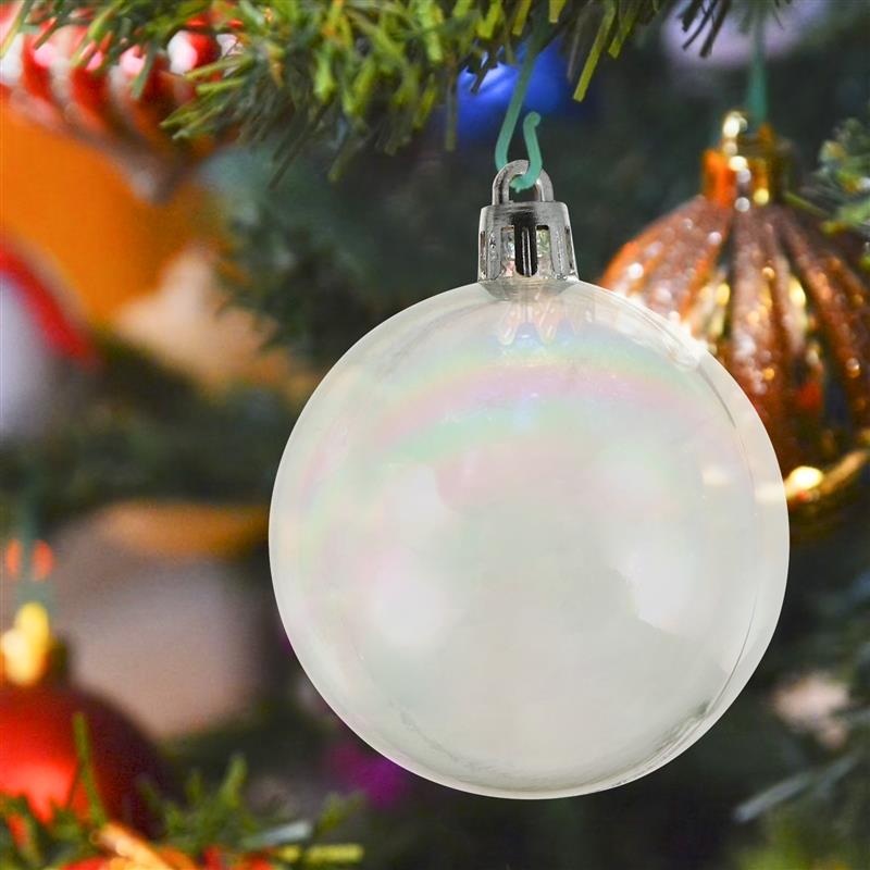Clear Baubles Mixed Size Rainbow Light Bulbs Balls Clear Pendants Rainbow Light Bulbs Balls Clear Ball Baubles Round Balls