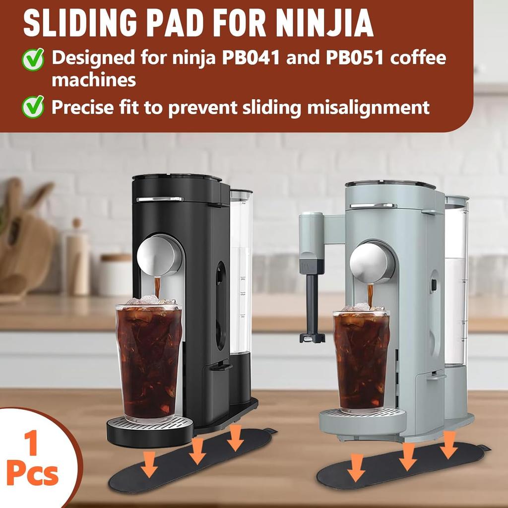 Sliding Pad for Ninja Single Serve Coffee Maker PB051 and PB041, Anti-slip Base Design Is Not Easy to Move, Convenient Storage Strap Design