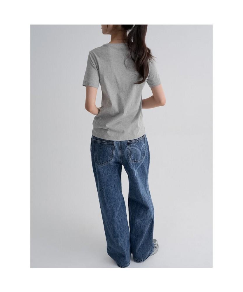 8SECONDS Basic Round Neck Short Sleeve T-Shirt Gray