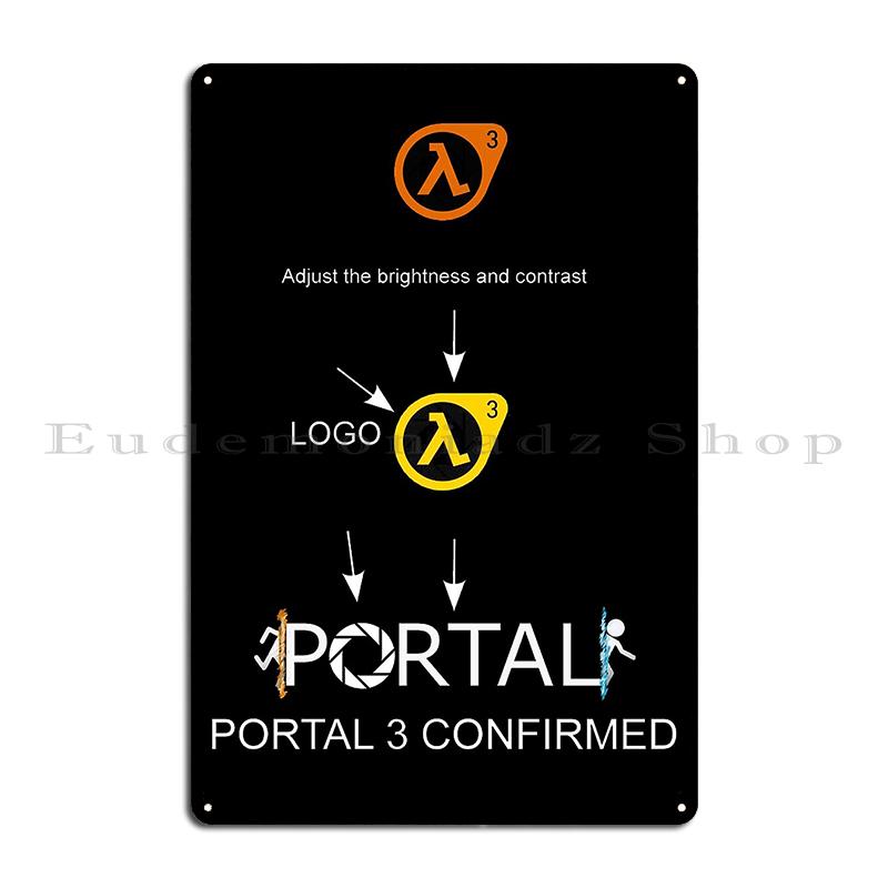 

Think With Portals Aperture Science Laboratories Portal 2 HALF LIFE Metal Wall Cinema Living Room Plaques Tin Sign Posters 20x30cm