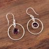 Rhodolite Gemstone 925 Sterling Silver Jewelry Handmade Earrings 1.60" For Gift EE-5-42