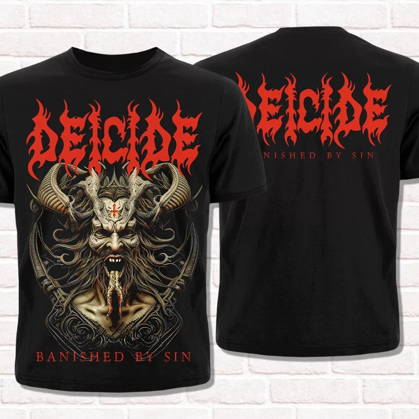

Deicide T-Shirt Banished By Sin 2024 Florida Death Metal Brutal Style Shirt Tees Tops Unisex Cotton Short Sleeve High Street S