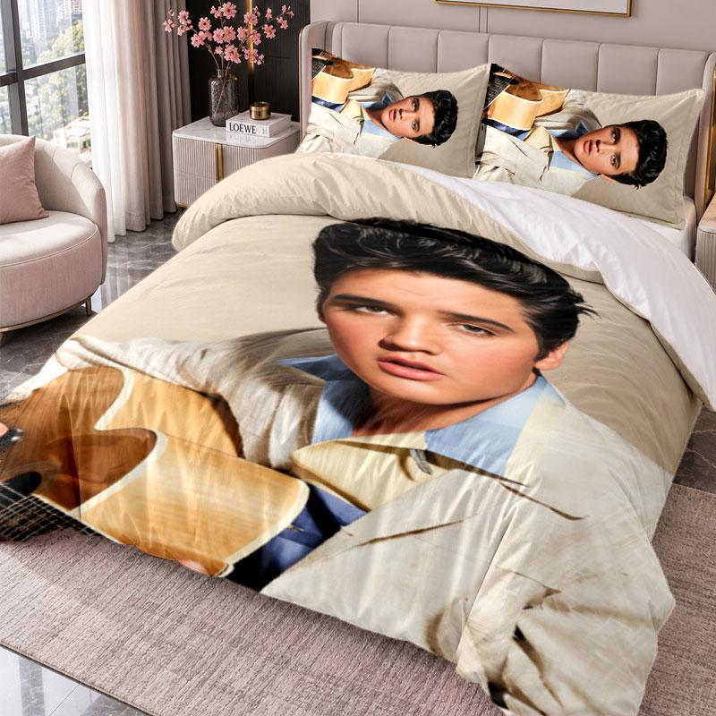 Elvis Presley 3Pcs Bedding Set Duvet Cover With Two Pillowcases For Bedroom Home Decoration