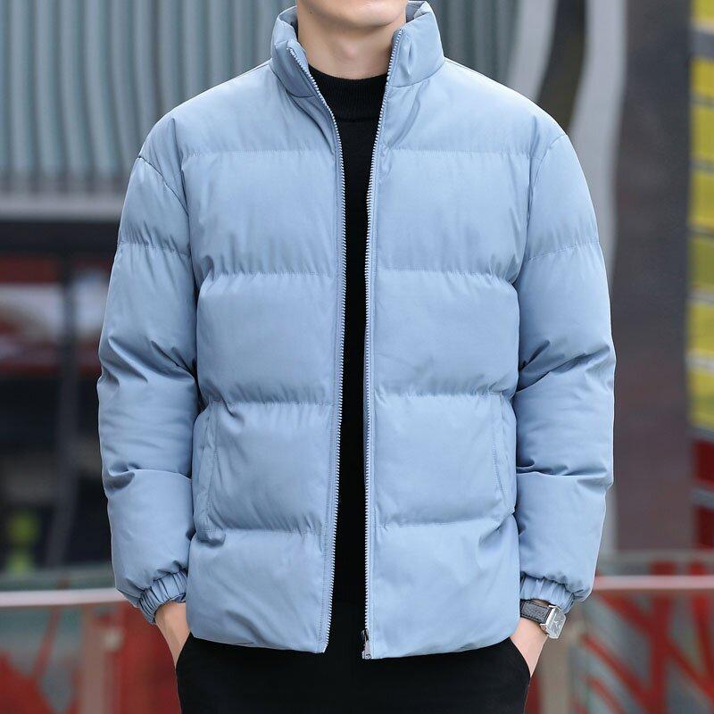 

Padded jacket men s autumn and winter new ins high street casual couple clothing warm cotton clothing M синій