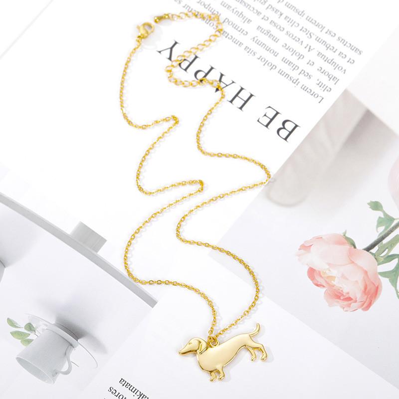 Shape Animal Dachshund Pendant Necklace Alloy Chain Jewelry Unisex Gift Fashion