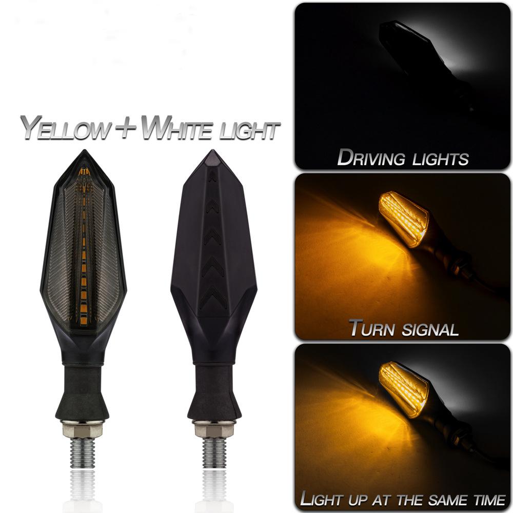Motorcycle Turn Signals Light Blinker Lamps 17LED Arrows LED Turn Signal Lamp 12V 10mm Sequential Flowing Flash Indicator Lights