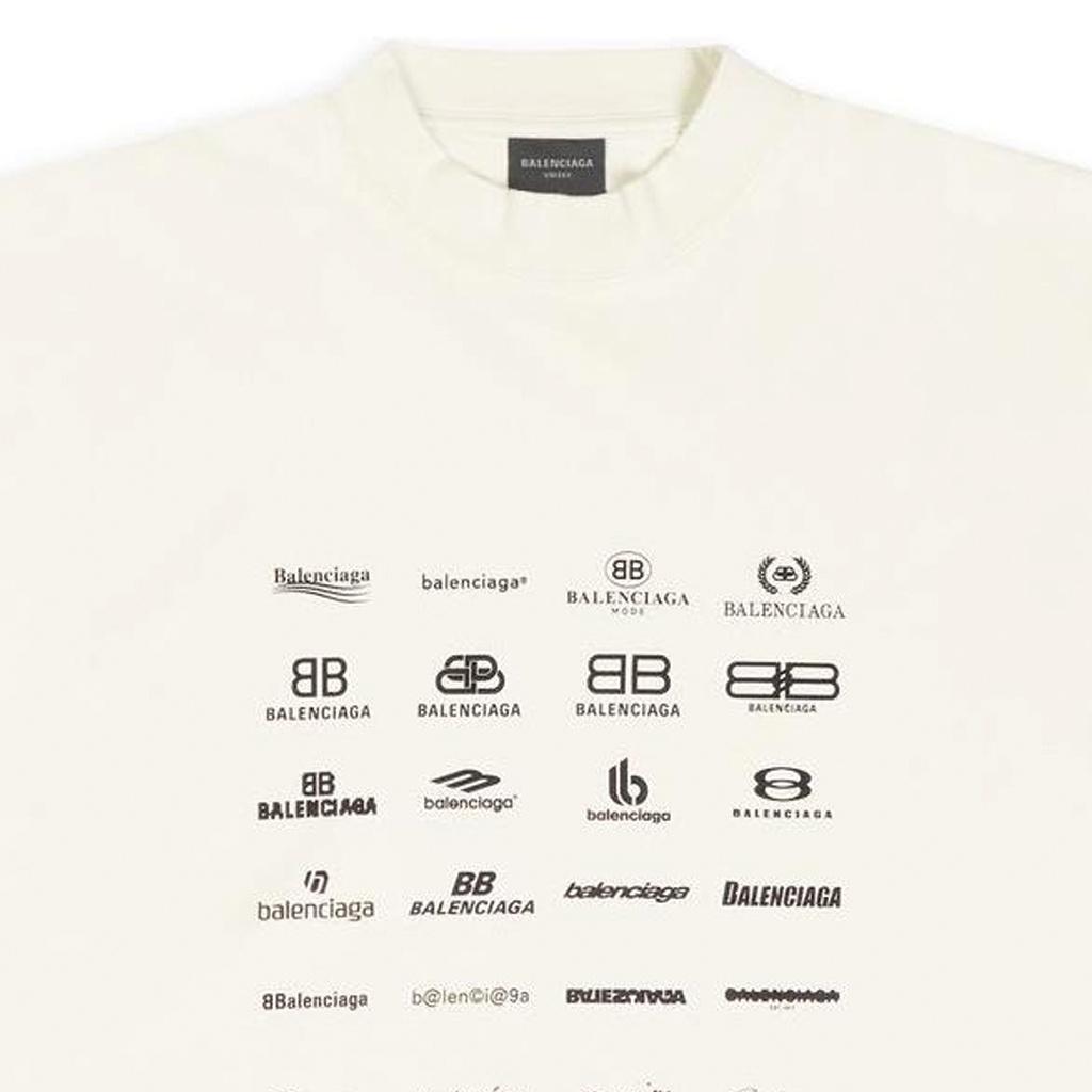 Balenciaga Archives Logos T-Shirt Oversized 'White' Unisex 712398TNVQ79784