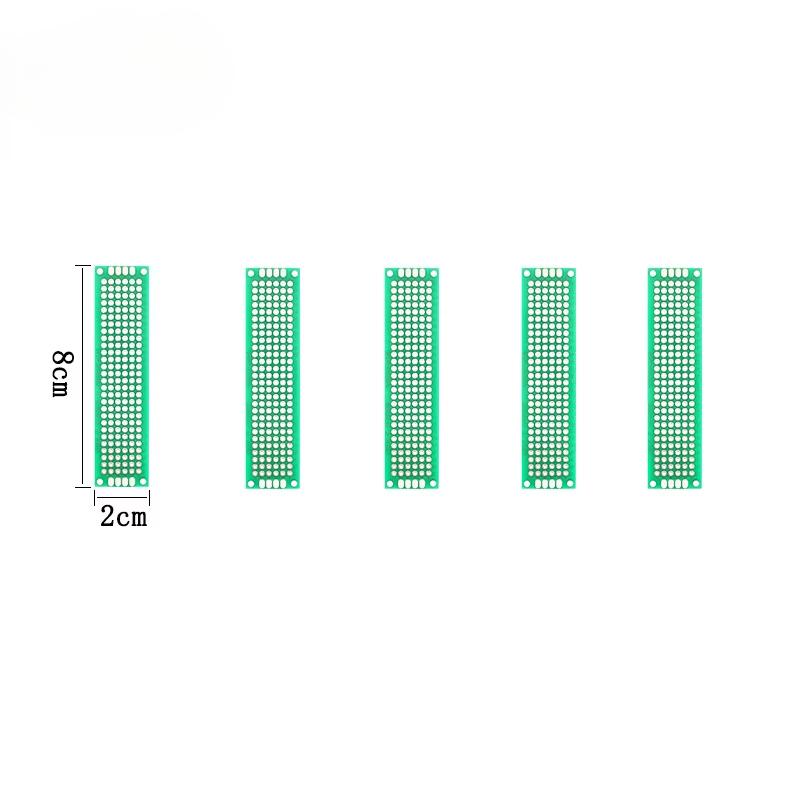 Universal PCB Circuit Protoboard Double Sided Breadboard 2*8CM Green Blue White Stripboard Prototyping Board DIY Electronic Kit