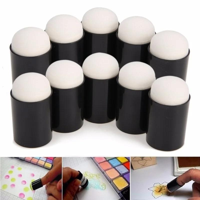 10 stk. Fingersvamp Etui Dabbers Skum for Påføring Maling Blekk Stempling Kritt Reborn DIY Håndverk Kunstverktøy 15 * 32mm Finger