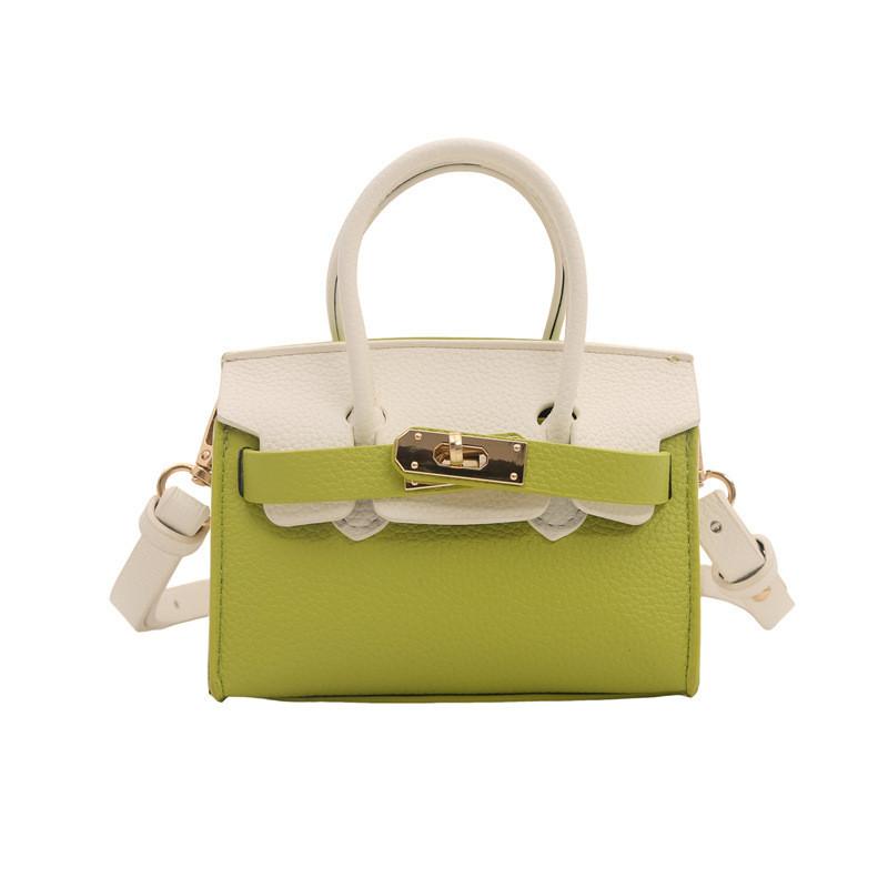 Elegante Mini Borsa a Spalla Coreana per Bambini con Design Trendy Color Block per Bambini