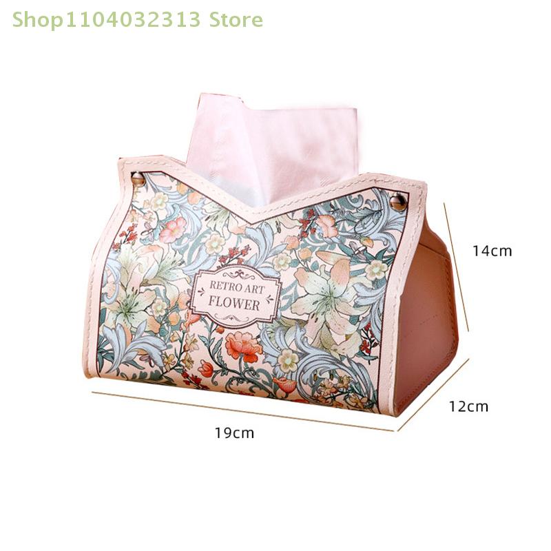 1PC Leather Tissue Box For Home Living Room Decoration Car Tissue Box Bedroom Kitchen Desktop Light Luxury Napkin Holder