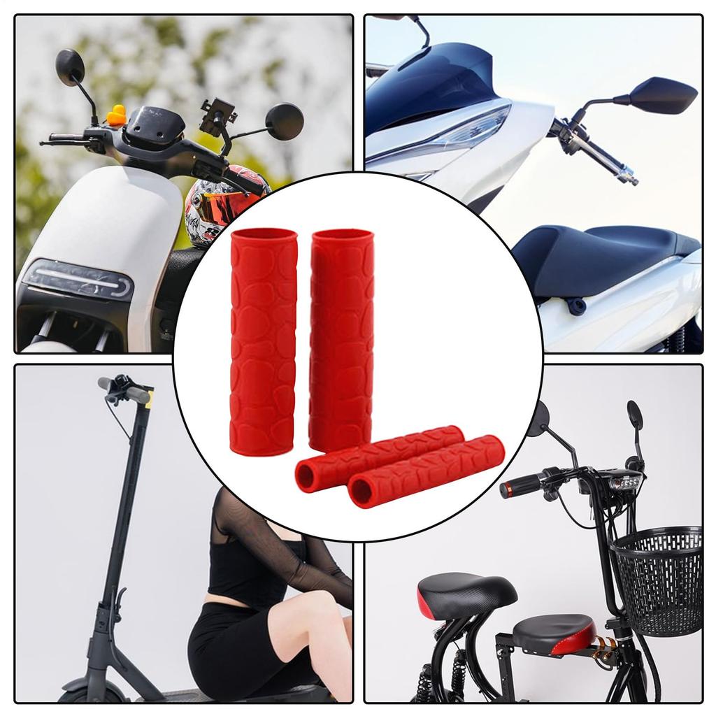Patonde Motorsykkel Grepsdeksel, Motorsykkel Styredeksel - Motorsykkel Grepsdeksel Sklisikker Gummi Bremse