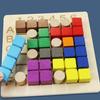 1 Set Jigsaw Board Toys Filled with 3D Colorful Building Blocks Intellectual Game Thinking Exercise Assembly Toy Wooden Puzzle Board